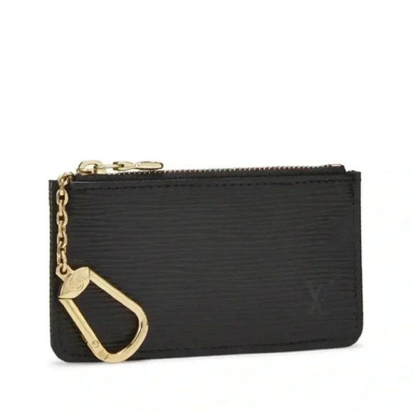 Louis Vuitton Handbags - Louis Vuitton Black Card Holder with Chain - Pre Loved